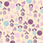 人形日本の – こけし模様 シール (正面)