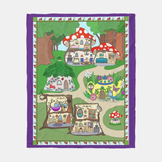 人形毛布遊布 フリースブランケット (正面)