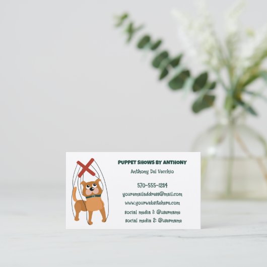 人形遣い人形劇マリオネット操り人形カスタムショー 名刺 (スタンド正面)