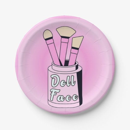 人形顔- 1940sキャンバス印刷 ペーパープレート (正面)