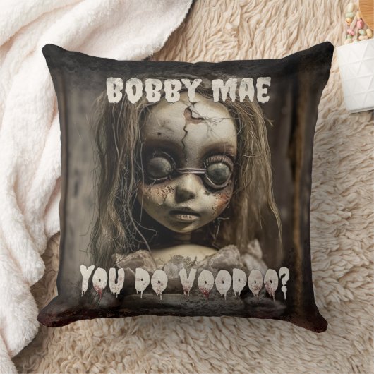 人形80年代幽霊のよく出るホラー映画の悪魔が憑依 クッション (ブランケット)