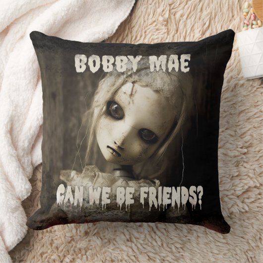 人形80年代幽霊のよく出るホラー映画の悪魔が憑依 クッション (ブランケット)