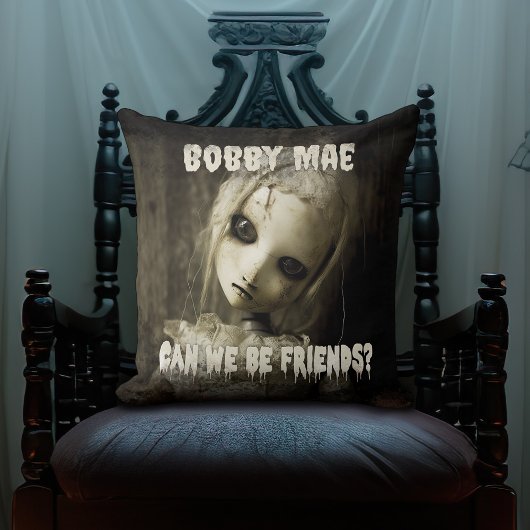 人形80年代幽霊のよく出るホラー映画の悪魔が憑依 クッション