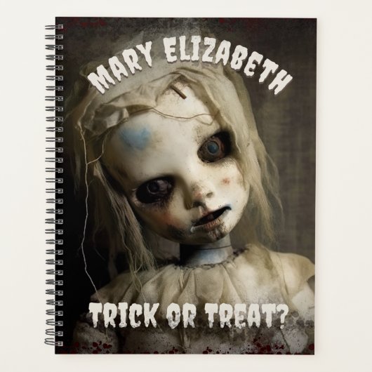 人形80sホラー幽霊のよく出るをトリックまたは治療 プランナー手帳 (正面)