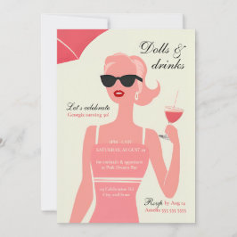 人形&ドリンク30thバースデーカクテルパーティー 招待状