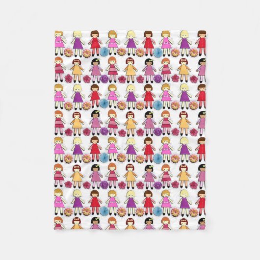 人形 フリースブランケット (正面)