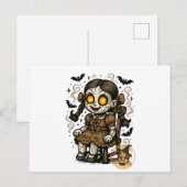 人形 – 幽霊のよく出るハロウィーン漫画 ポストカード (正面/裏面)