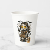 人形 – 幽霊のよく出るハロウィーン漫画 紙コップ (正面)