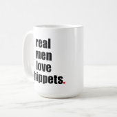 人愛Whippetsの実質のマグ コーヒーマグカップ (正面左)