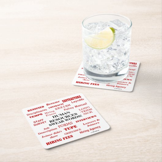 人材が言葉おもしろいの贈り物を誓う スクエアペーパーコースター (インサイチュ)