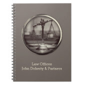 人格可能なはかりで測正義のセピア |弁護士 ノートブック (正面)