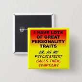 人格徴候おもしろいなボタンのバッジ 缶バッジ (正面&裏面)