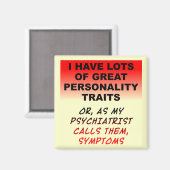 人格症状おもしろい冷蔵庫用マグネット マグネット (正面/裏面)