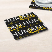 人権への生命線 スクエアペーパーコースター (アングル)