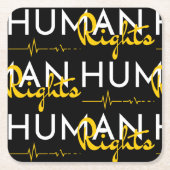 人権への生命線 スクエアペーパーコースター (正面)