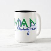 人権への生命線 ツートーンマグカップ (正面右)