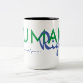 人権への生命線 ツートーンマグカップ (中央)