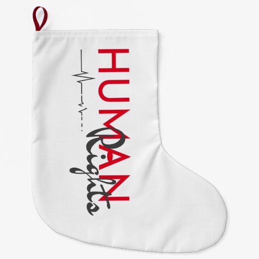 人権への生命線 ラージクリスマスストッキング (正面)