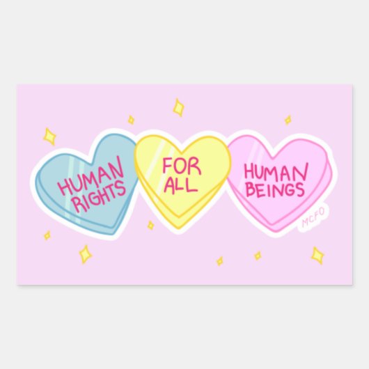 人権ステッカー 長方形シール (正面)