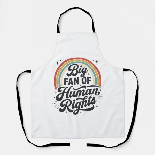 人権レトロレインボーベクターTシャツデザイン_1 エプロン (正面)