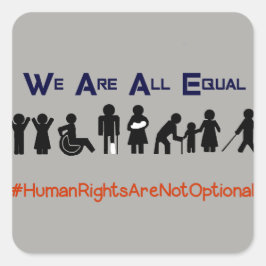 人権平等障害抗議ステッカー スクエアシール