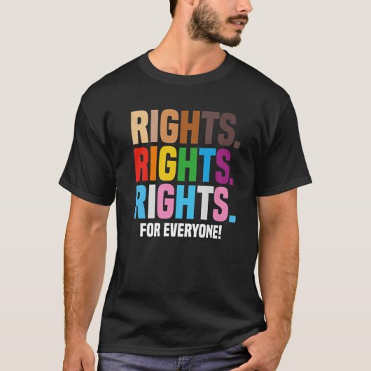 人権LGBTQ人種正義プライドBLMエクアリ Tシャツ (正面)