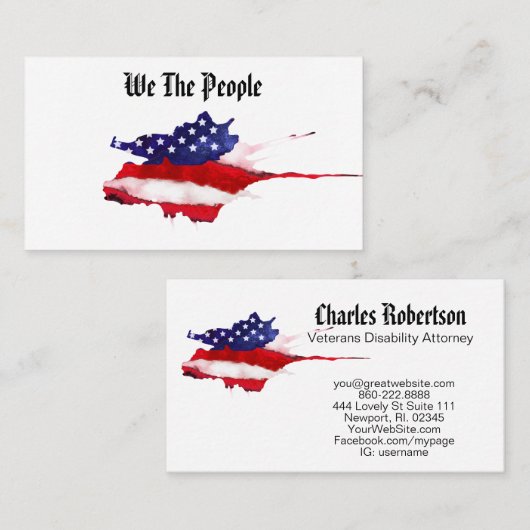 *~*人民の赤白青 名刺 (正面/裏面)