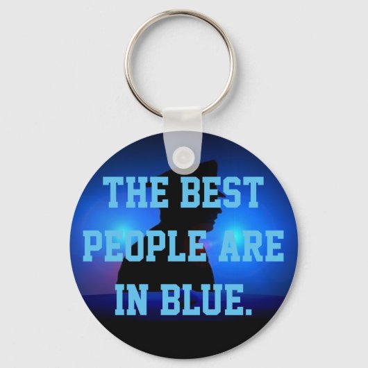 人民は最高の青に染まっている キーホルダー (正面)