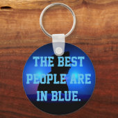 人民は最高の青に染まっている キーホルダー (正面)