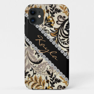 人気があるでシックなダマスク織きらきら光るなIの電話5カバー iPhone 11 ケース
