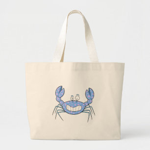 人気があるで青いCrabbyカニのユニークでかわいいギフトの現在 ラージトートバッグ