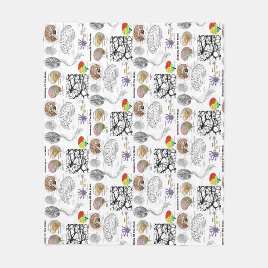 人気があるな人間の脳の解剖学 フリースブランケット (正面)