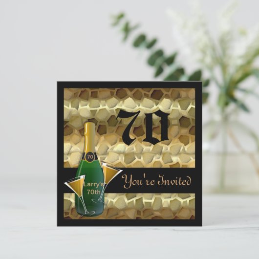 人気があるな第70バースデーパーティ招待状 招待状 (スタンド正面)
