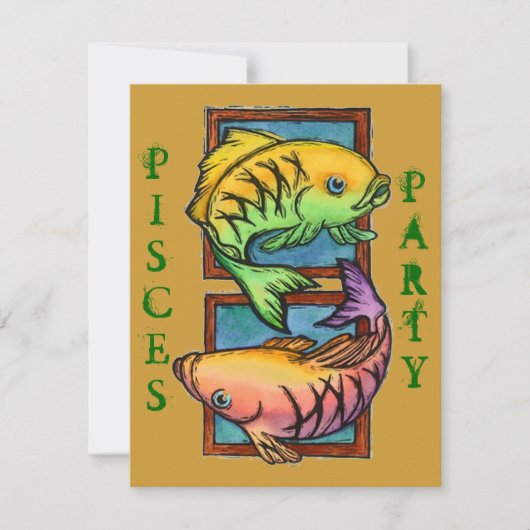 人気があるな魚類のパーティーのパーティーの誕生日の招待状 招待状 (正面)