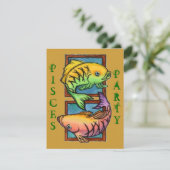 人気があるな魚類のパーティーのパーティーの誕生日の招待状 招待状 (スタンド正面)