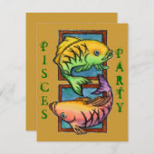 人気があるな魚類のパーティーのパーティーの誕生日の招待状 招待状 (正面/裏面)