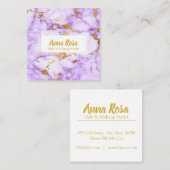 人気があるな*~*のシックでガーリーな金ゴールドの紫色の大理石の化粧 スクエア名刺 (正面/裏面)