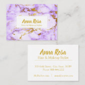 人気があるな*~*のシックな金ゴールドの紫色の大理石の化粧 名刺 (正面/裏面)