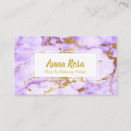 人気があるな*~*の金ゴールドの紫色の大理石のシックな化粧 名刺