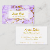 人気があるな*~*の金ゴールドの紫色の大理石のシックな化粧 名刺 (正面/裏面)