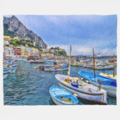 人気があるなCapriイタリア旅行写真撮影のボート フリースブランケット (正面(横))