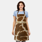 人気があるエレガントフェイク革コレクション エプロン (着用した状態)