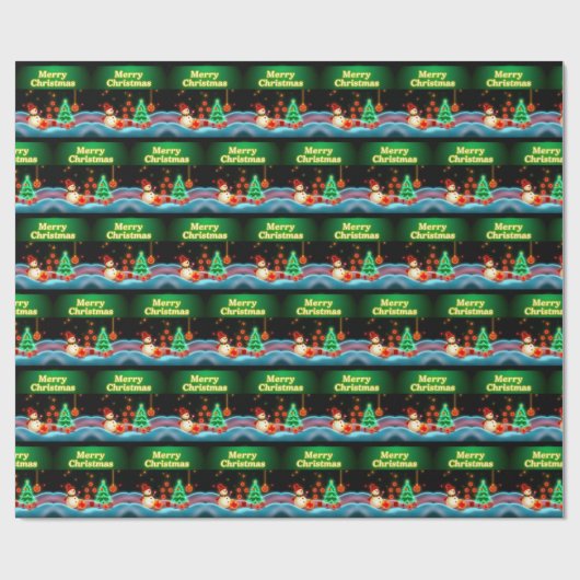 人気があるクリスマスネオンホリデーコレクション ラッピングペーパー (フラット)