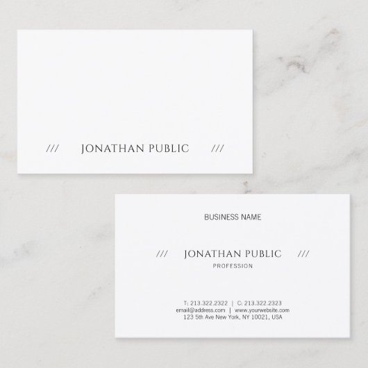 人気があるシンプルエレガントプロフェッショナルモダン 名刺 (正面/裏面)