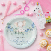 人気があるゾウほこりっぽい青フローラユーカリ ペーパープレート (パーティー)