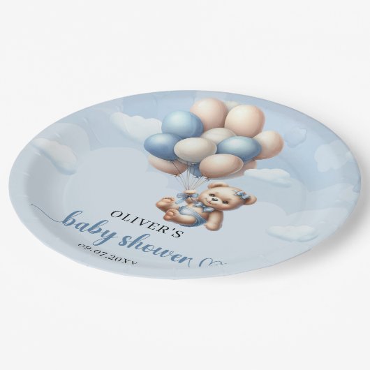 人気があるゾウほこりっぽい青フローラユーカリ ペーパープレート (アングル)