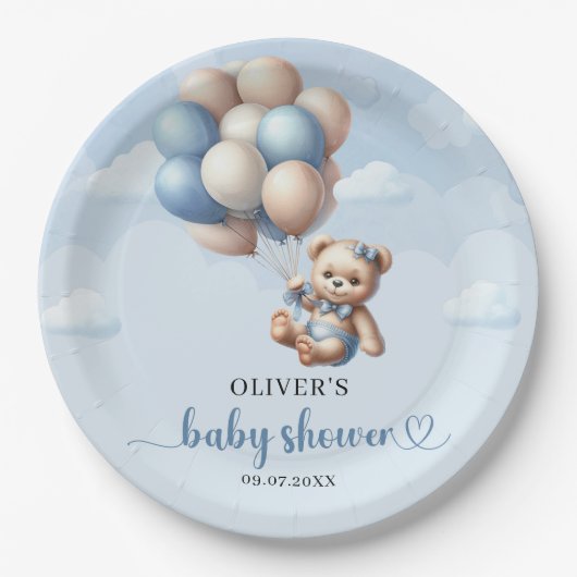 人気があるゾウほこりっぽい青フローラユーカリ ペーパープレート (正面)