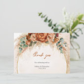 人気があるテラコッタアーチ深い赤フローラユーカリ サンキューカード (スタンド正面)