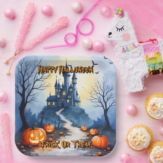 人気があるハロウィン不気味かわいいコレクション ペーパープレート (パーティー)