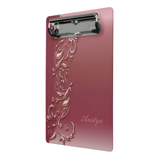 人気があるバラ金ゴールド華美デザイン ミニクリップボード (アングル2)